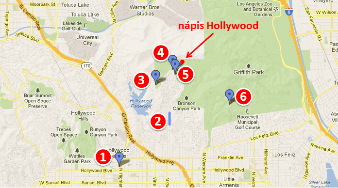nápis Hollywood v Los Angeles