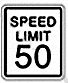 Značka maximální povolené rychlosti v USA