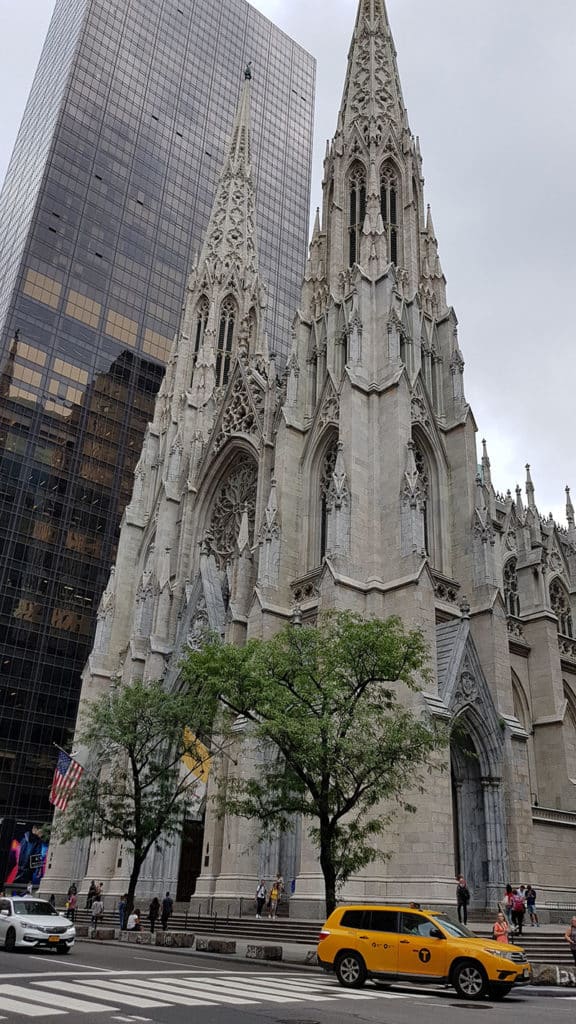 Pohled na st. Patrick Cathedrale v New Yorku