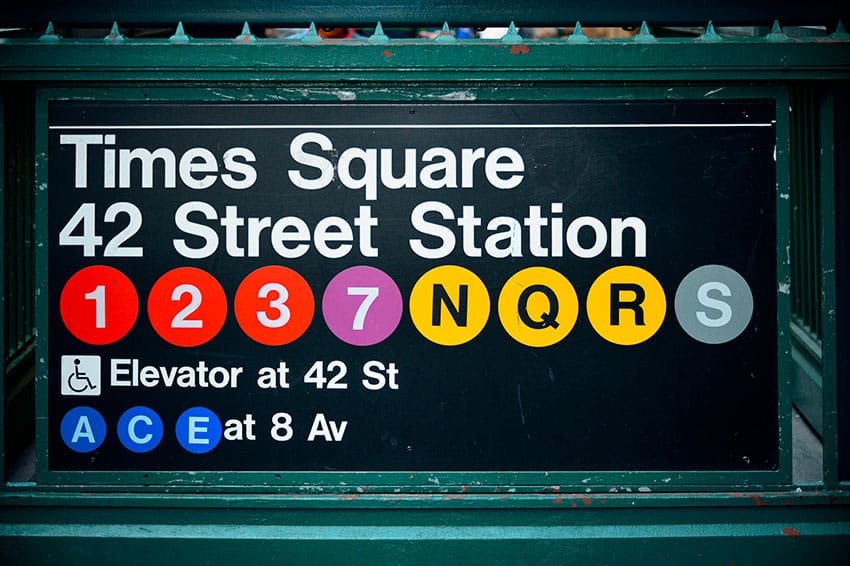 Linky metra na Times Square